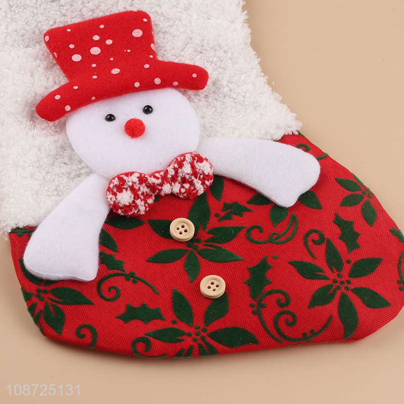 China products snowman christmas stocking xmas tree hanging decoration for sale