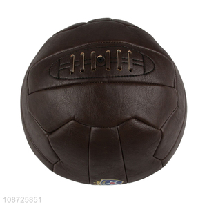 Wholesale inflatable official size retro pu leather <em>soccer</em> ball for teens adults