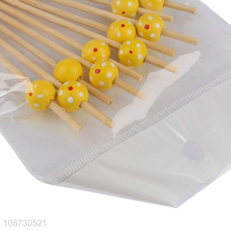 Best selling 20pcs party supplies disposable bamboo fruit sticks set