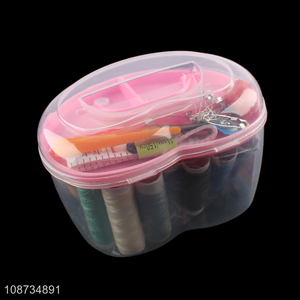 Good quality household sewing tools set with plastic storage box