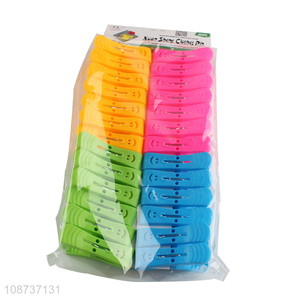 Factory price 26pcs colorful plastic clothing clips clothes pegs