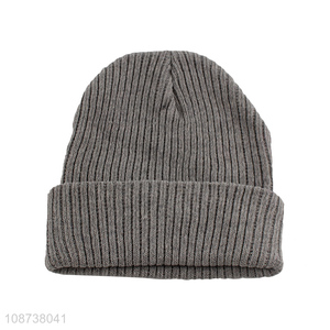 Wholesale winter acrylic knitted slouchy beanie hat for women men