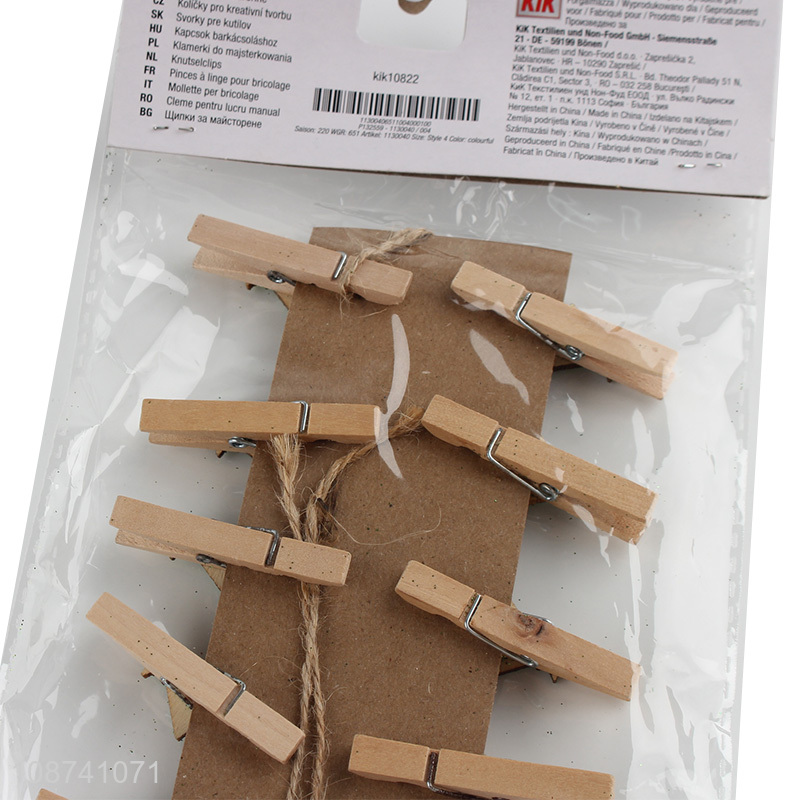 Wholesale Christmas wood clips mini clothespins wooden photo clips
