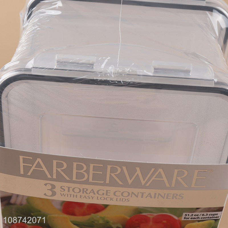 Good quality 3 pieces freezer storage box refrigerator food containers