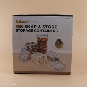 Wholesale 14 pieces refrigerator food crispers food storage <em>containers</em>