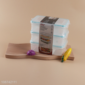 New product 3 pieces leakproof <em>plastic</em> food <em>containers</em> for refrigerator