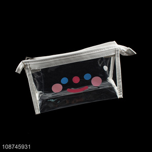Hot selling transparent waterproof pvc makeup bag zippered toiletry bag