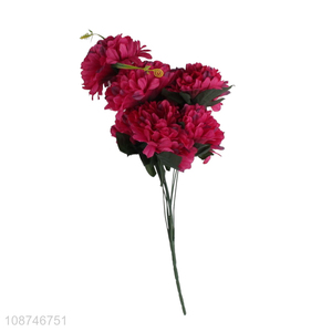 Wholesale 9 head <em>artificial</em> <em>flower</em> faux chrysanthemum for home decoration