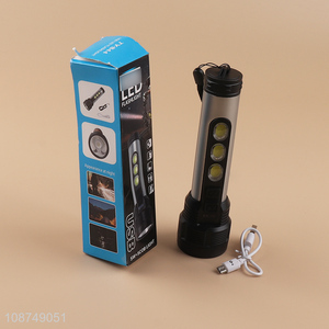 Wholesale usb charging led cob torch flashlight for indoor and outdoor