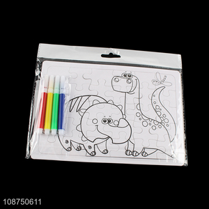 Wholesale DIY Painting Cartoon Dinosaur Jigsaw <em>Puzzle</em> Toy