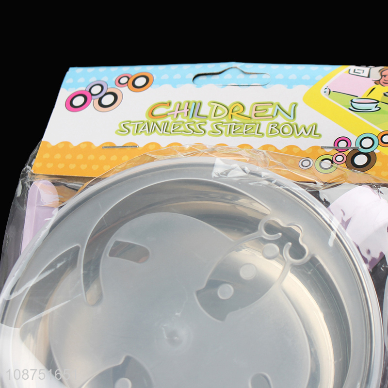 Wholesale food grade stainless steel bowl and spoon set for kids toddlers