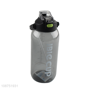 Wholesale 2600ml spill-proof plastic sports water bottle with straw & handle
