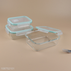 High quality transparent high borosilicate glass food container kitchen <em>storage</em> <em>box</em>