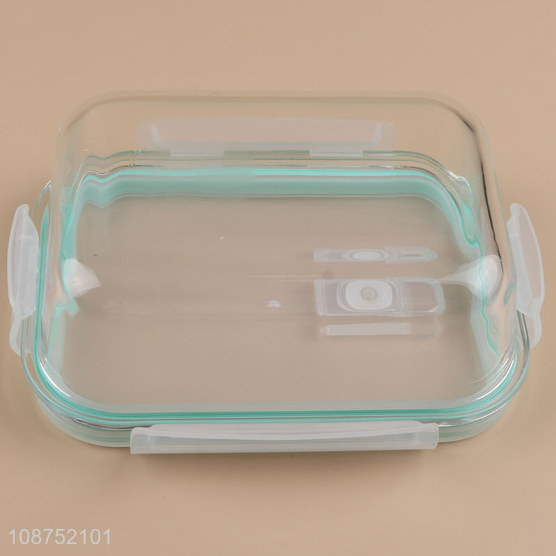 High quality transparent high borosilicate glass food container kitchen storage box