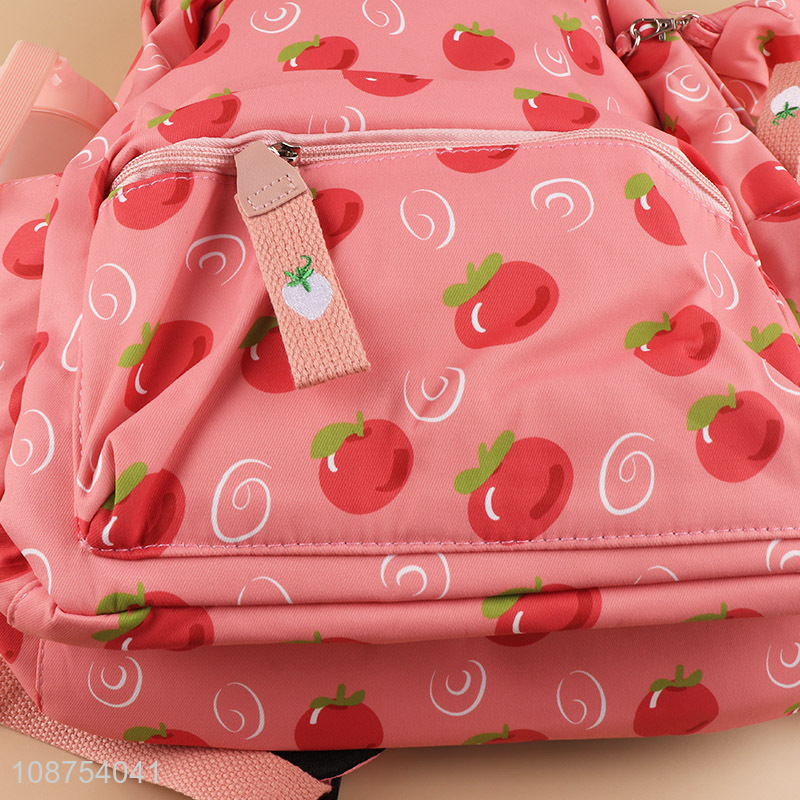 Yiwu market fruits printed waterproof outdoor casual backpack for girls