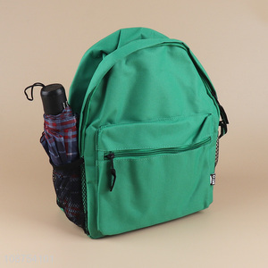 Factory supply green simple polyester sports casual backpack for sale