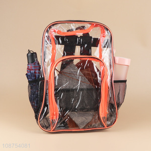 Low price transparent waterproof pvc sports backpack school bag for sale