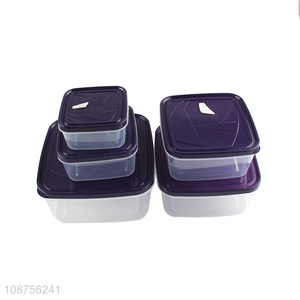 Wholesale 5 pieces <em>plastic</em> fresh-kepping box set food storage <em>containers</em>