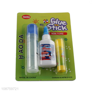 Yiwu market 3pcs school office gule stick and liqud <em>glue</em> set