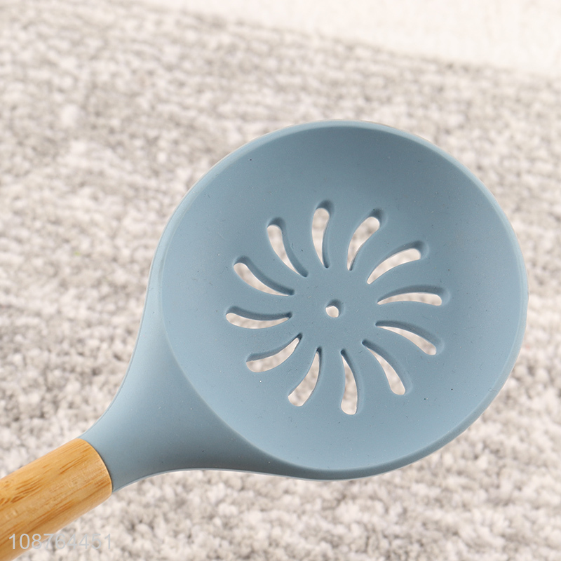 Hot selling silicone slotted ladle for cooking