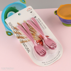 Online wholesale 4 pieces plastic spoon and fork set