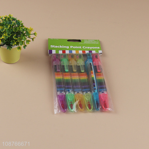 Top sale 6pcs stacking point crayon set