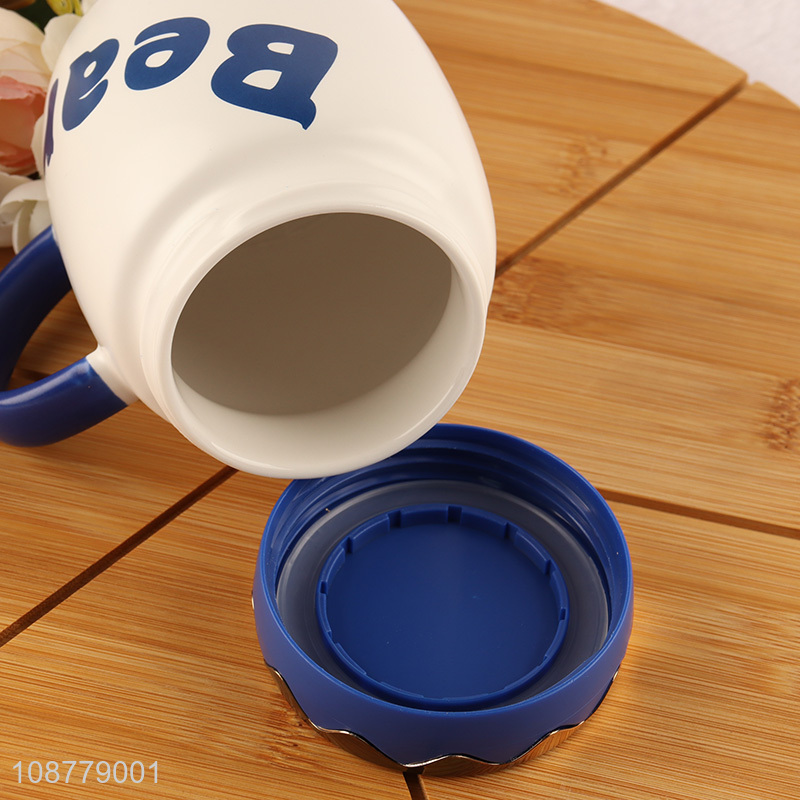 Online wholesale ceramic coffee mug with lid & handle