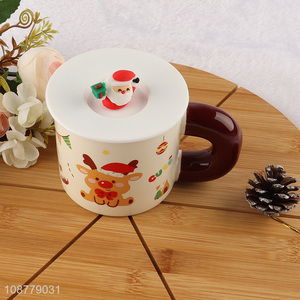 Good quality Christmas ceramic mug with lid & handle