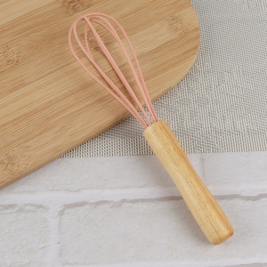 High quality wooden handle silicone balloon egg whisk