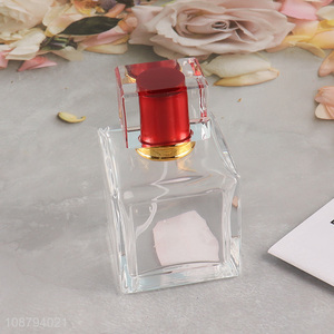Hot selling square clear glass perfume bottle