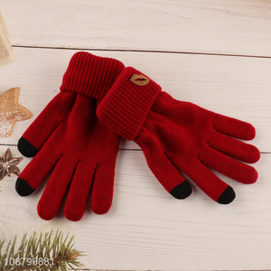 China imports women <em>men</em> winter knit gloves for cycling