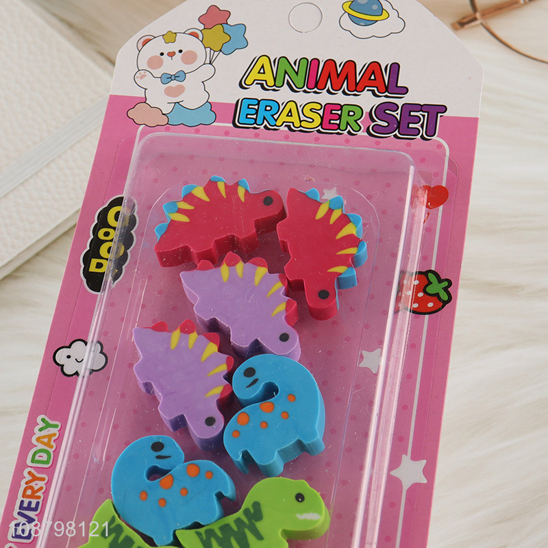 High quality animal series 12pcs eraser set