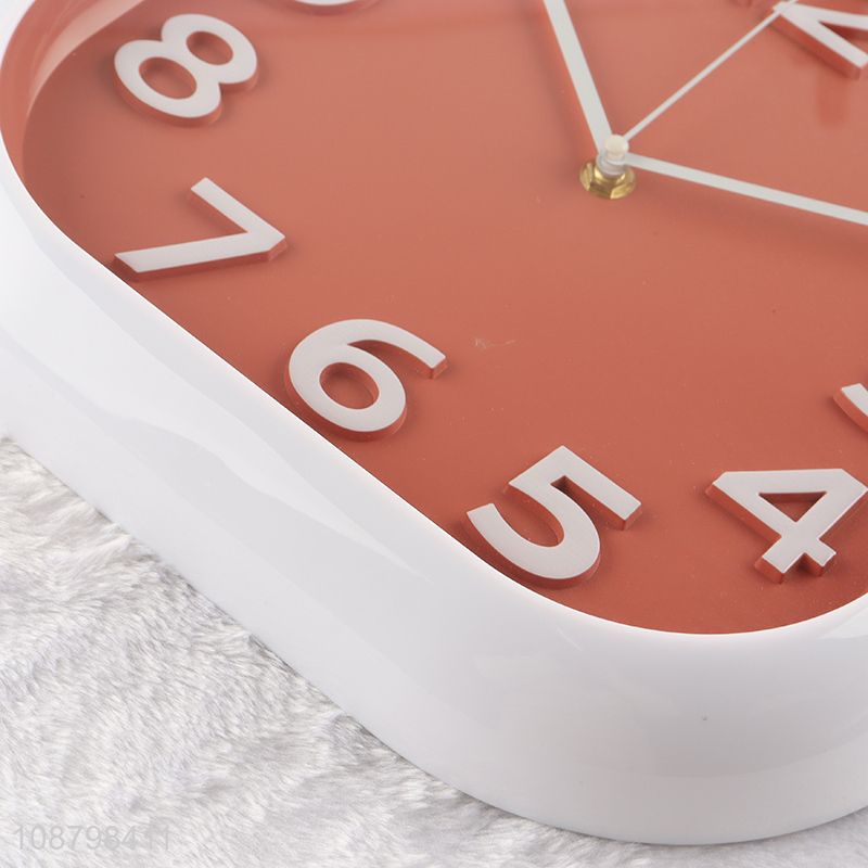 High quality square silent analog plastic wall clock for kitchen