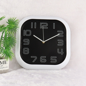 New arrival battery operated square silent plastic wall clock
