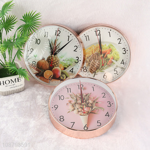 Hot selling round silent analog wall clock for living room