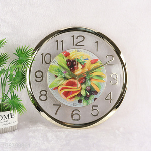 Wholesale round luxury silent plastic wall clock for kitchen