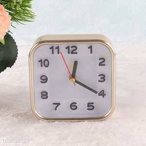 Good quality square analog alarm clock bedside desk clock