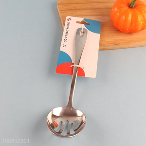 Good quality stainless steel slotted ladle cooking <em>spoon</em>
