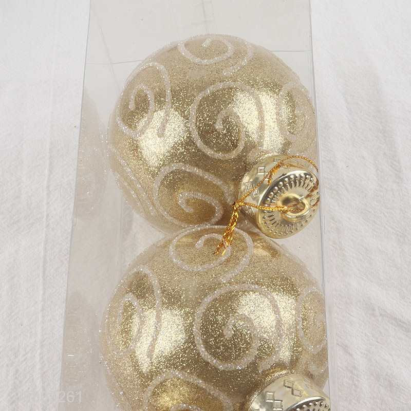 Best sale golden 3pcs christmas ball for xmas tree decoration