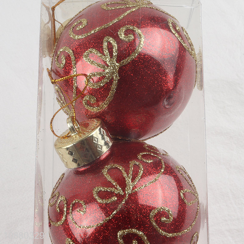 Top quality 3pcs red xmas tree decoration christmas ball