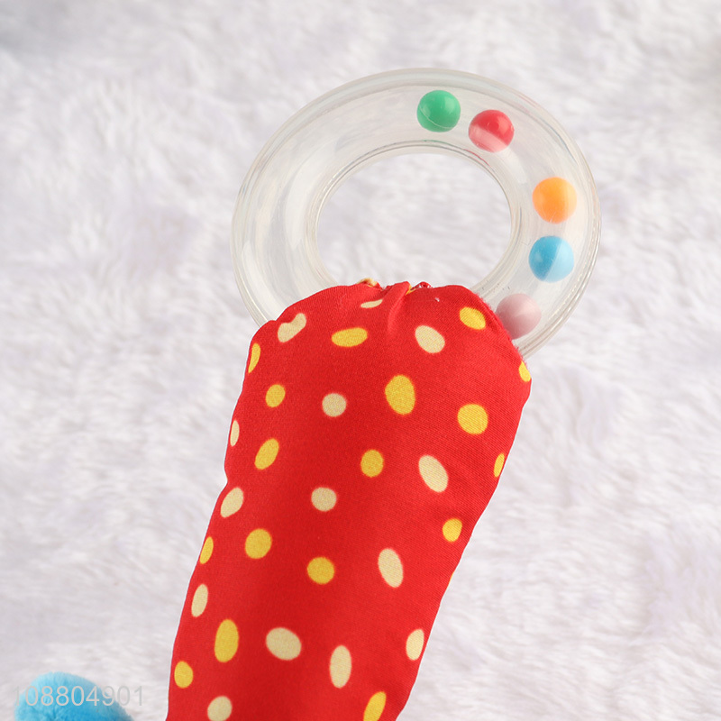 Custom logo stuffed plush rattle shaker newborn sensory toy
