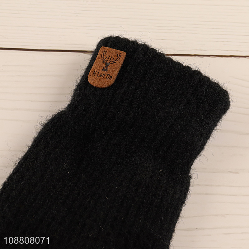 New product winter half finger knit gloves for women men