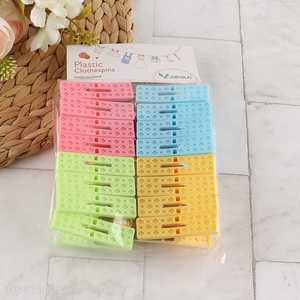 Factory price 16pcs plastic clothes pins outdoor clothes pegs