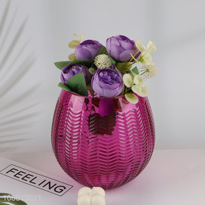 Low price tabletop decoration <em>glass</em> flower vase for sale