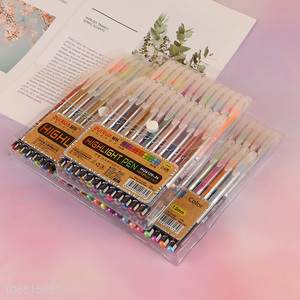 Wholesale 48 colors highlighters glitter gel pens for journaling