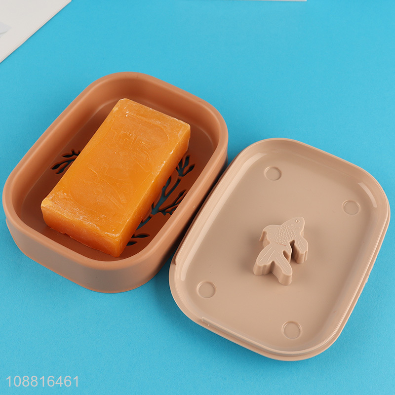 New product 4pcs plastic soap dish draining soap box