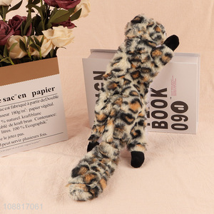Hot selling soft tough leopard shape <em>dog</em> squeak <em>toy</em>