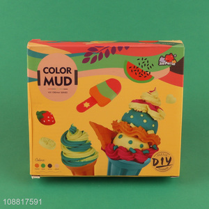 Best selling ice cream series kids diy colored mud set