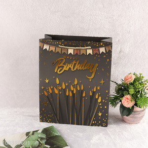 Wholesale gold stamping birthday gift bag with handles
