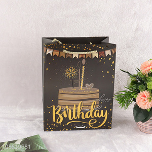 Wholesale gold stamping paper gift bag for birthday